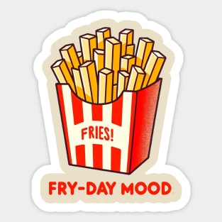 Fry-day Mood - Retro Chic French Fries Art Sticker